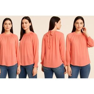 Old Navy Shirt Top Large Sheer w/Lining Tie Back Coquette Softgirl Romantic Boho